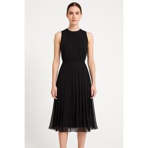 Karen Millen Dress Womens UK 6 US‎ 2 EU 34 Black Sleeveless Pleated Silk